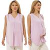 imageMaternity Blouse for Work Pregnancy Top Short Sleeve Shirt Formal Women ChiffonPurple