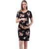 imageMaternity Dress Baby Shower Bodycon Short Sleeve Casual Daily Wear to Work WomenFloral Black