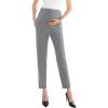 imageMaternity Pants Work Over The Belly with Pockets Womens Pregnancy Dress Pants Office Clothes Trousers Stretch SummerGray