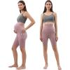 imageMaternity Shorts Pregnant OverBump Pant with Pockets Stretch for Workout YogaPink