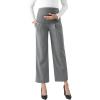 imageMaternity Wide Leg Pants Comfortable Stretch OverBump Women Pregnancy Casual Capris for WorkWide Leg  Gray