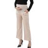 imageMaternity Wide Leg Pants Comfortable Stretch OverBump Women Pregnancy Casual Capris for WorkWide Leg  Khaki