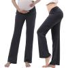 imageWomen Maternity Pajama Pant Stretchy Comfy Wide Soft Palazzo Elastic Pregnancy Lounge Casual PJsDark Gray