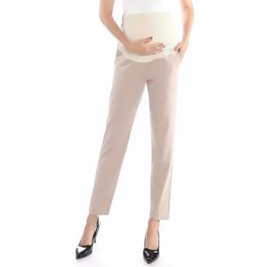 imageMaternity Pants Work Over The Belly with Pockets Womens Pregnancy Dress Pants Office Clothes Trousers Stretch SummerKhaki