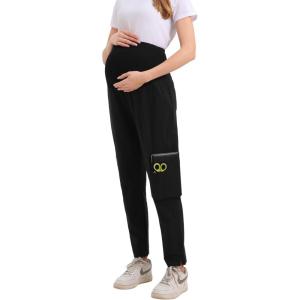 imageMaternity Scrub Jogger Pants for Women Pregnant Doctor Uniform Pant Nurse Scrub w 6 PocketsBlack Open Bottom