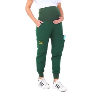 imageMaternity Scrub Jogger Pants for Women Pregnant Doctor Uniform Pant Nurse Scrub w 6 PocketsGreen