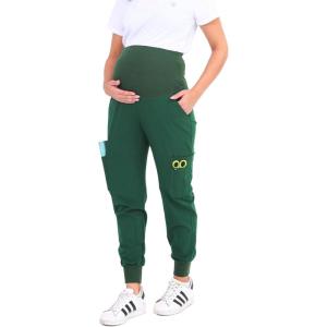 imageMaternity Scrub Jogger Pants for Women Pregnant Doctor Uniform Pant Nurse Scrub w 6 PocketsGreen Jogger