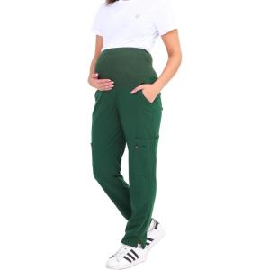 imageMaternity Scrub Jogger Pants for Women Pregnant Doctor Uniform Pant Nurse Scrub w 6 PocketsGreen Open Bottom