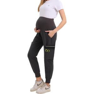imageMaternity Scrub Jogger Pants for Women Pregnant Doctor Uniform Pant Nurse Scrub w 6 PocketsGrey Jogger