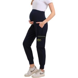 imageMaternity Scrub Jogger Pants for Women Pregnant Doctor Uniform Pant Nurse Scrub w 6 PocketsNavy Jogger