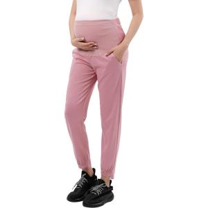 imageWomens Maternity Joggers Pregnant Sweatpants Pants Casual Lounge Over Belly GymPink