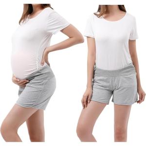 imageWomens Maternity Shorts Lounge Sports Yoga Pregnancy Underbelly Workout PantsGrey