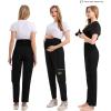 imageMaternity Scrub Jogger Pants for Women Pregnant Doctor Uniform Pant Nurse Scrub w 6 PocketsBlack Open Bottom