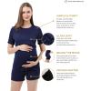 imageAlina Mae Maternity Pregnant womens nursing pajamas set pregnant womens lounge pajamas short sleeveNavy on Navy