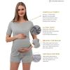 imageWomen Maternity Nursing Pajama Sets Breastfeeding Sleepwear Short Sleeve Shirts Long Pregnancy Pants Wear at Home Solid Black Medium