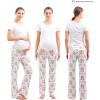 imageAlina Mae Maternity Women Pajama Pant Stretchy Comfy Wide Soft Palazzo Elastic Pregnancy Lounge Casual PJsPink Floral