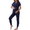 imageMaternity Scrubs Set for Women Nursing Scrub Top Pregnant Jogger Pants PocketsNavy