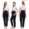 imageMaternity Women Scrub Jogger Pants for Pregnant Doctor Uniform Pant Nurse ScrubNavy Open Bottom