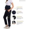 imageMaternity Women Scrub Jogger Pants for Pregnant Doctor Uniform Pant Nurse ScrubNavy Open Bottom