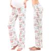 imageAlina Mae Maternity Women Pajama Pant Stretchy Comfy Wide Soft Palazzo Elastic Pregnancy Lounge Casual PJsPink Floral
