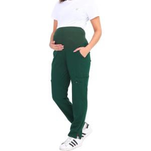 imageMaternity Women Scrub Jogger Pants for Pregnant Doctor Uniform Pant Nurse ScrubGreen Open Bottom